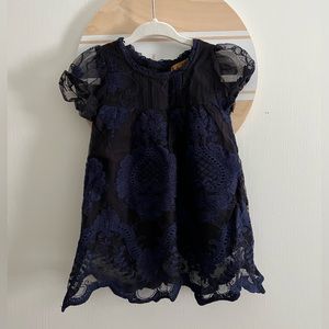 NWT Vintage April Cornell Navy Naomi Baby Dress